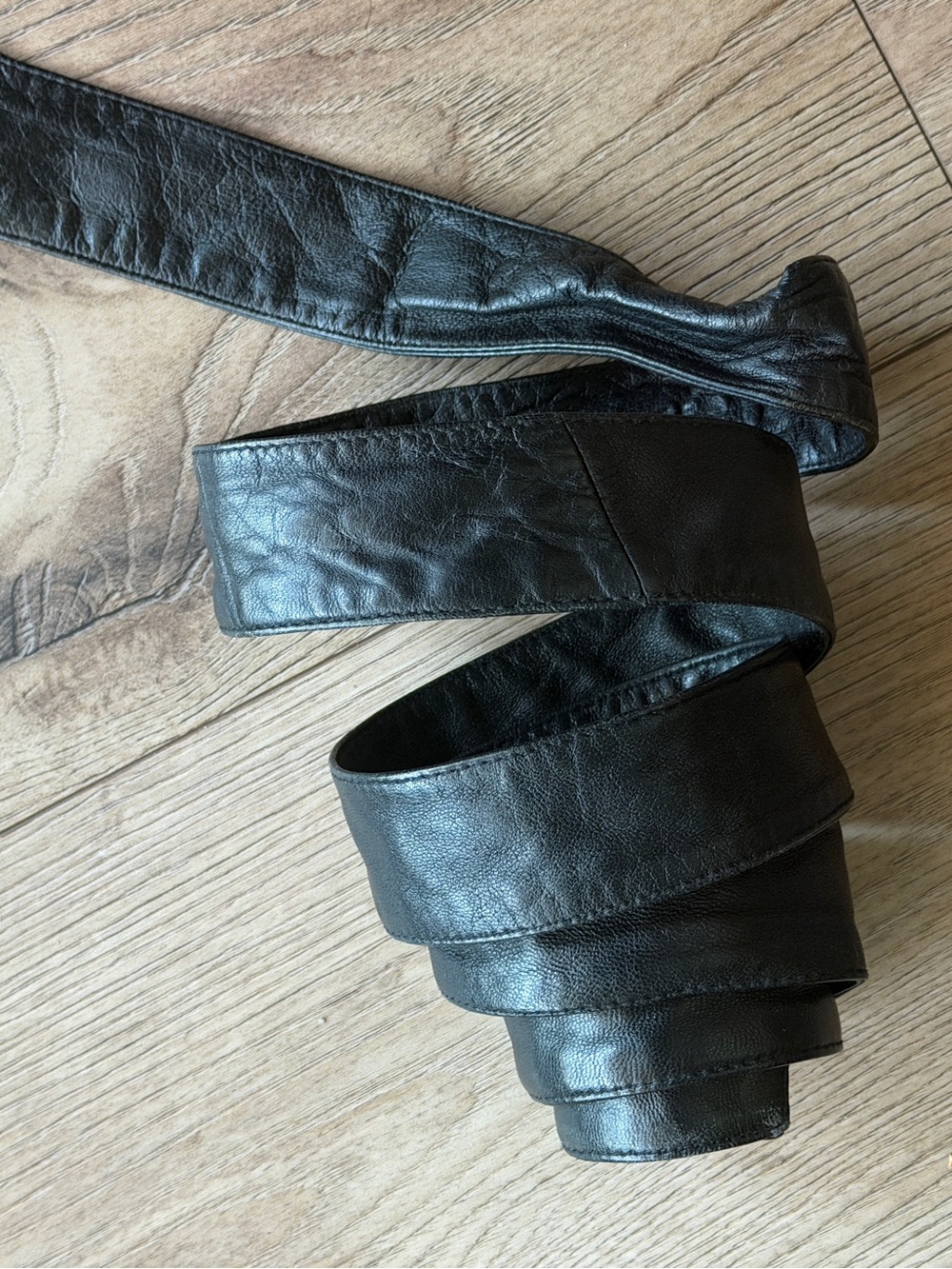 Black Leather Wrap Belt size L